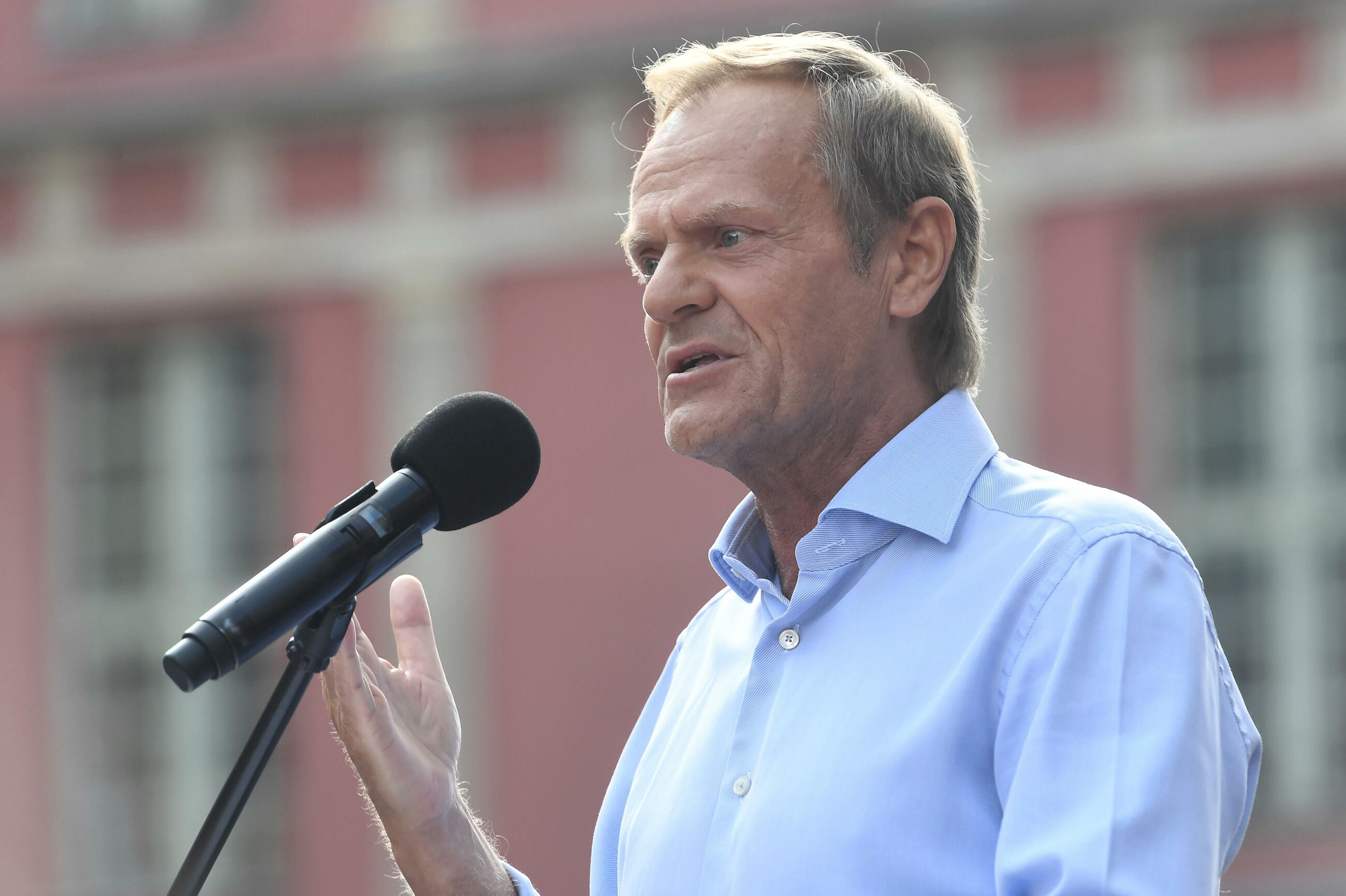 Donald Tusk podczas wiecu w Gdańsku