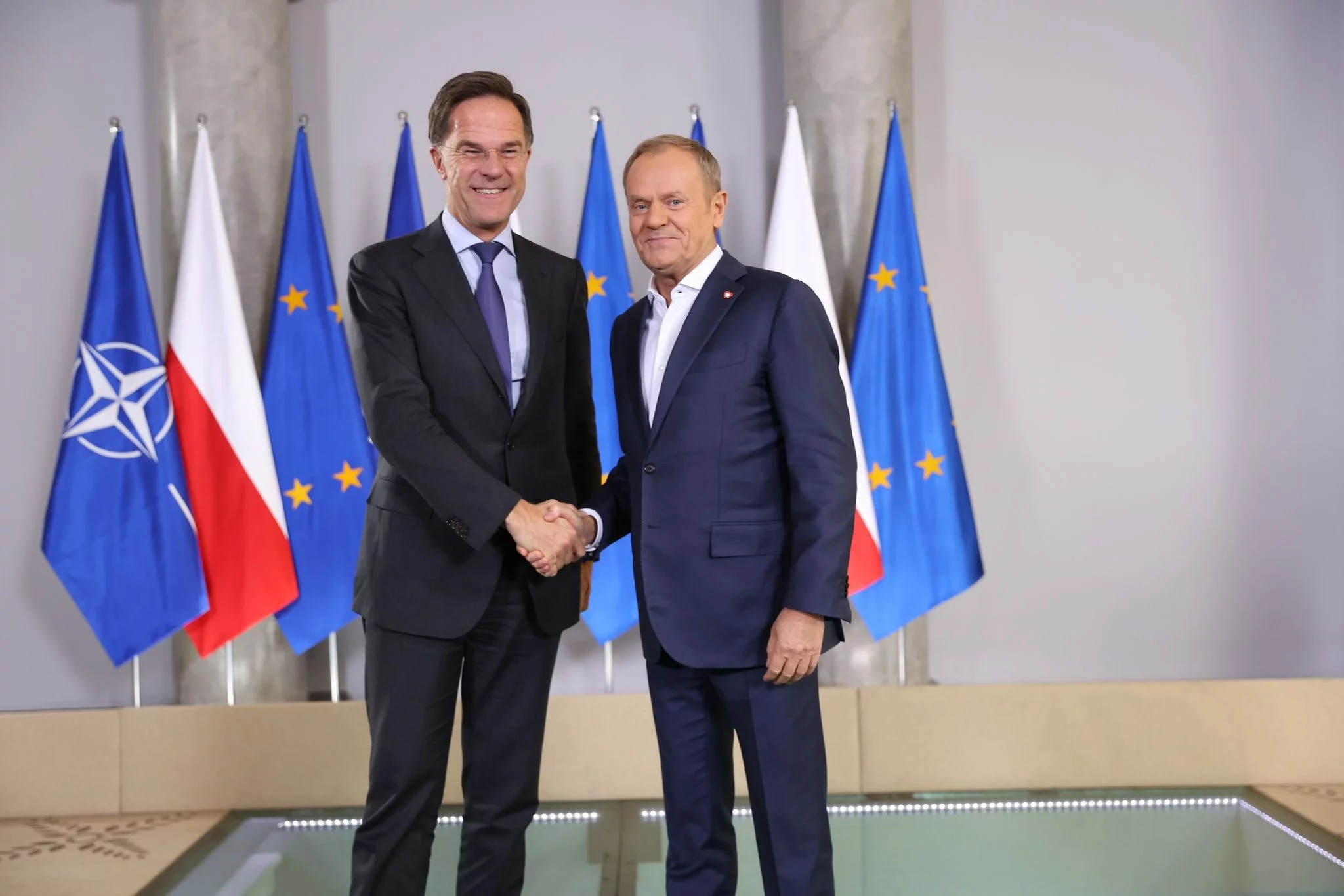 Szef NATO Mark Rutte i premier Donald Tusk