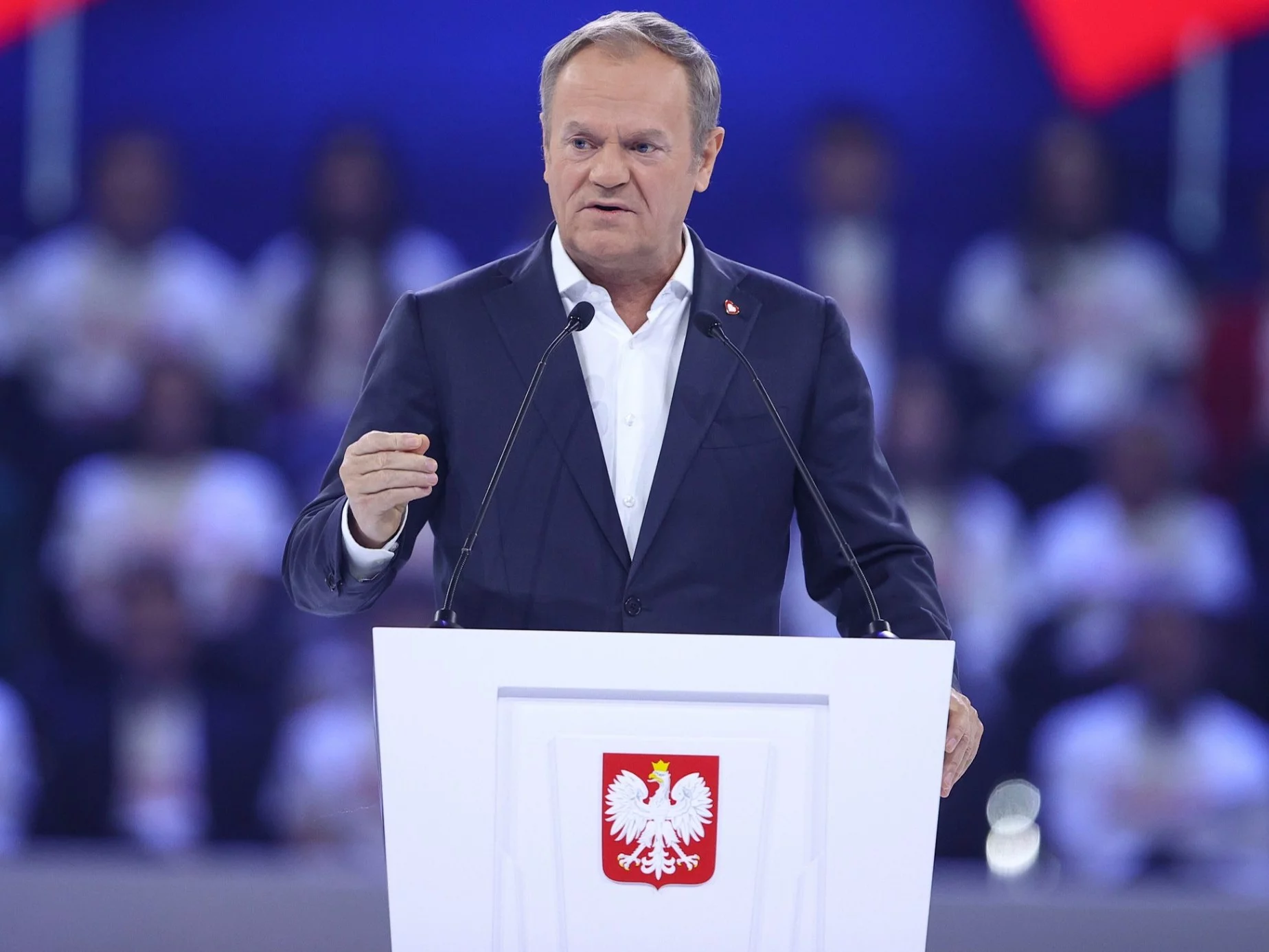 Premier Donald Tusk przemawia podczas konwencji KO