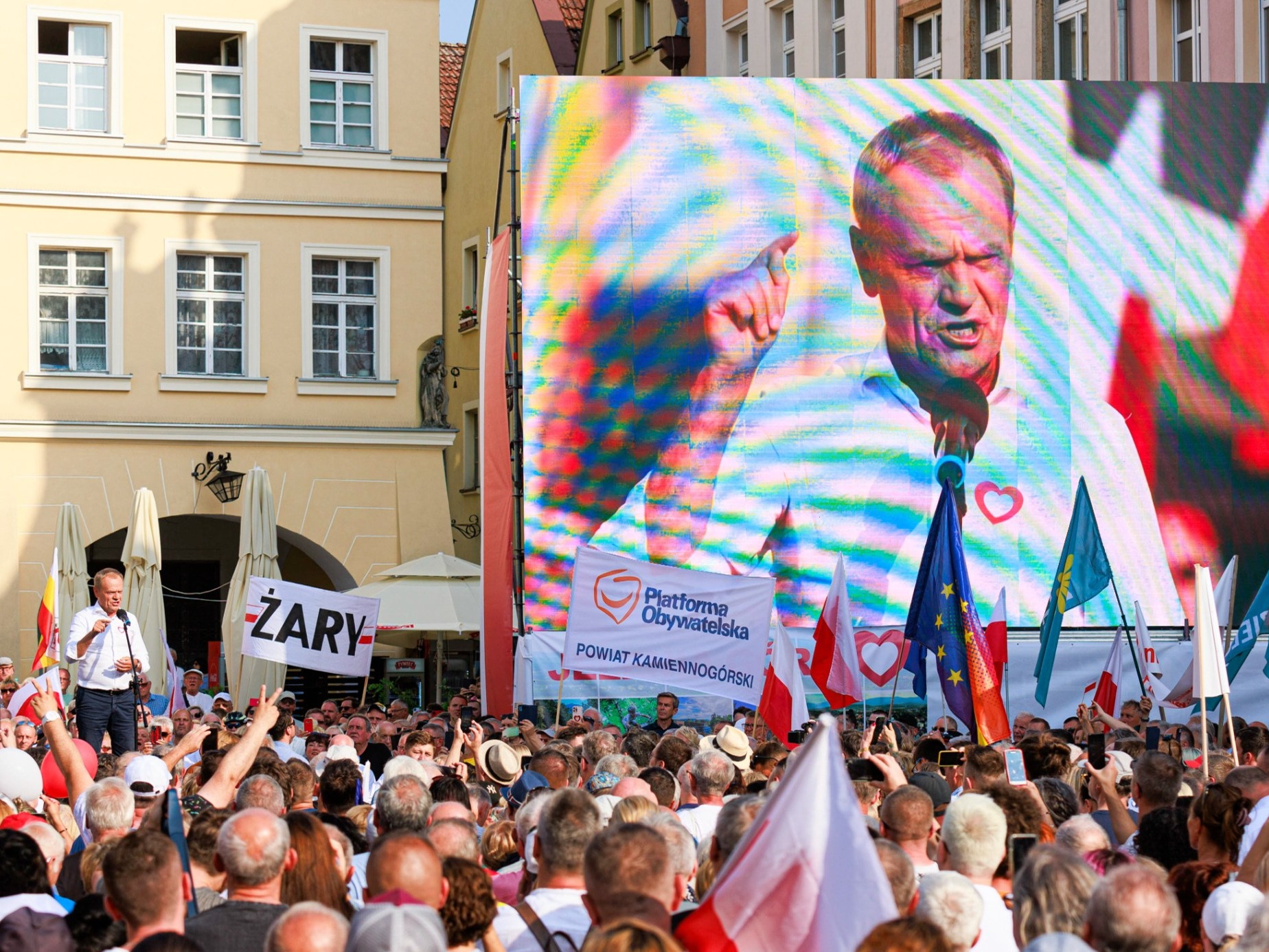 Wiec z udziałem szefa PO Donalda Tuska