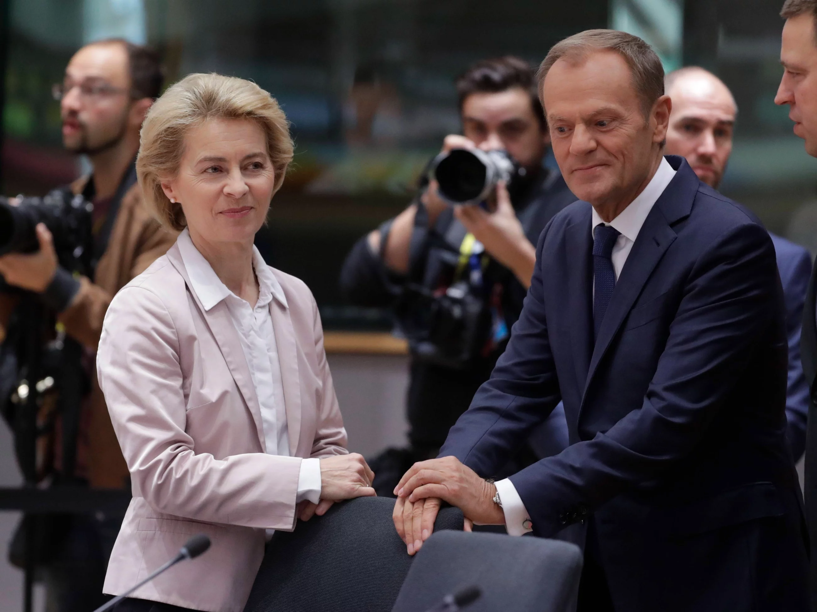 Przewodnicząca KE Ursula von der Leyen i premier Donald Tusk