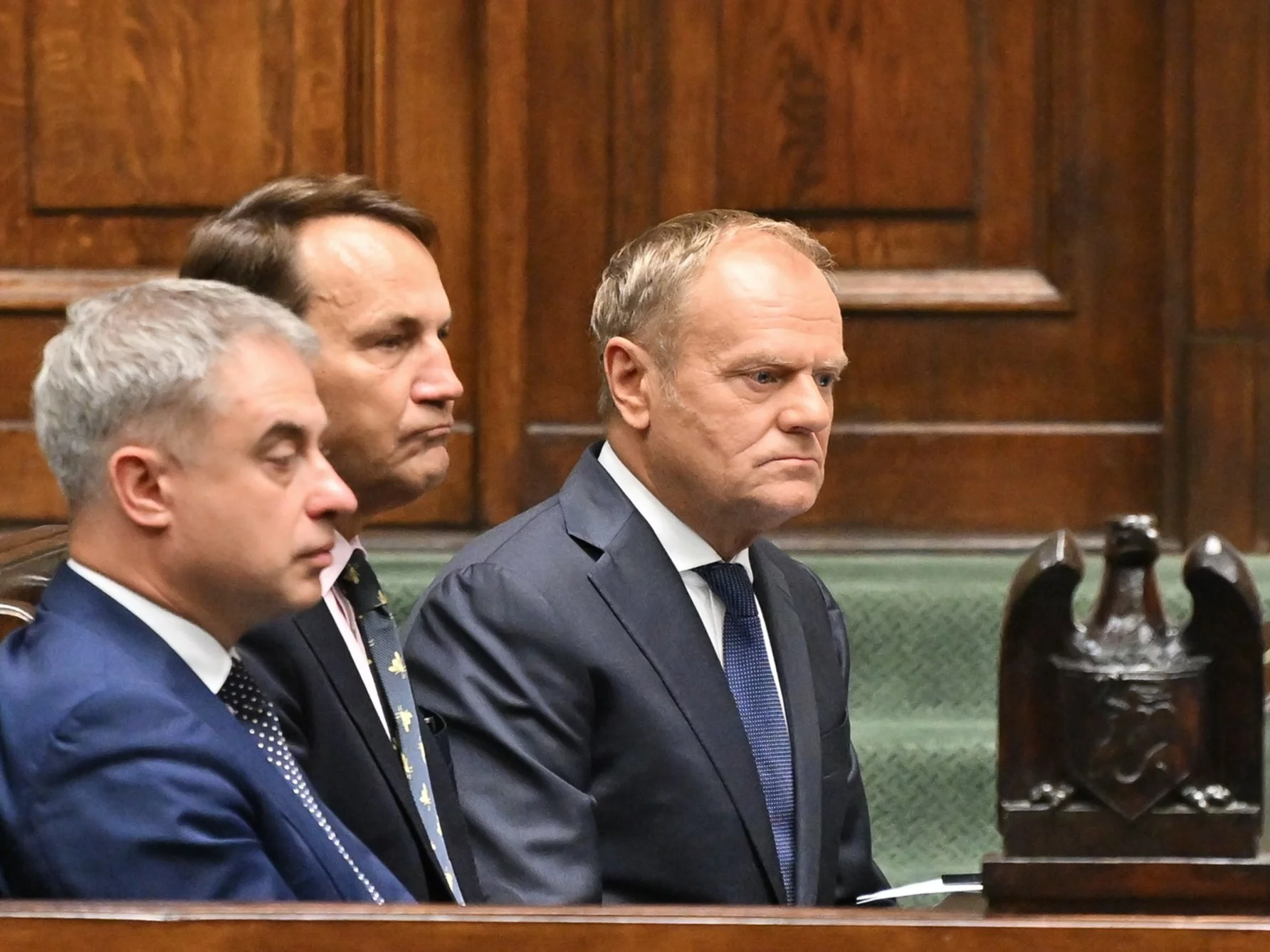 Od lewej: Krzysztof Gawkowski, Radosław Sikorski i Donald Tusk