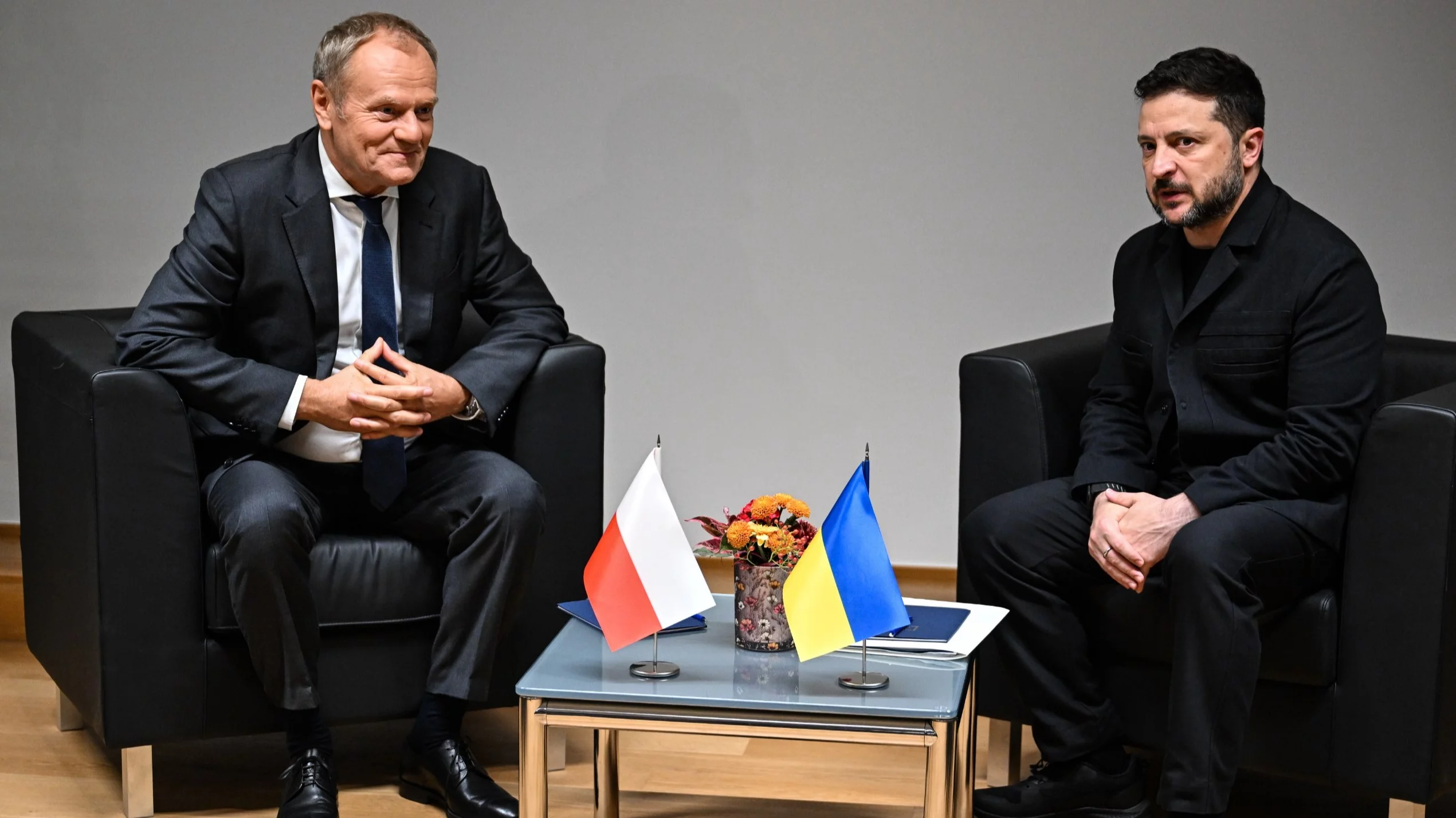 Premier RP Donald Tusk i prezydent Ukrainy Wołodymyr Zełenski