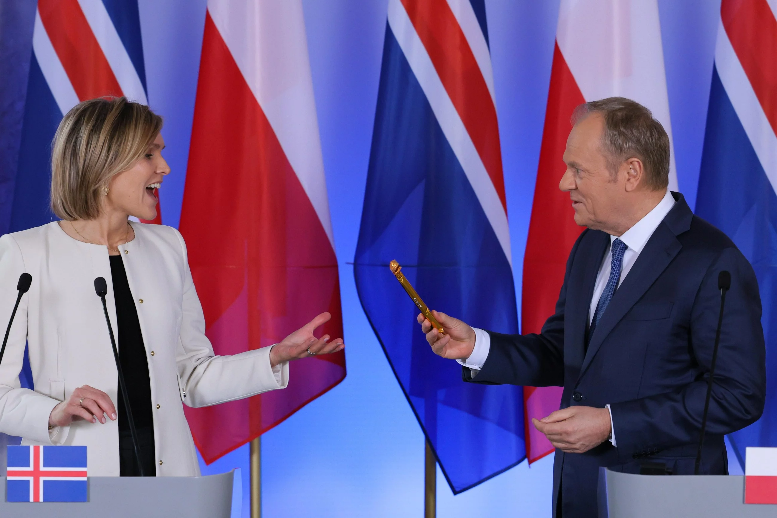 Kristrun Frostadottir, Donald Tusk