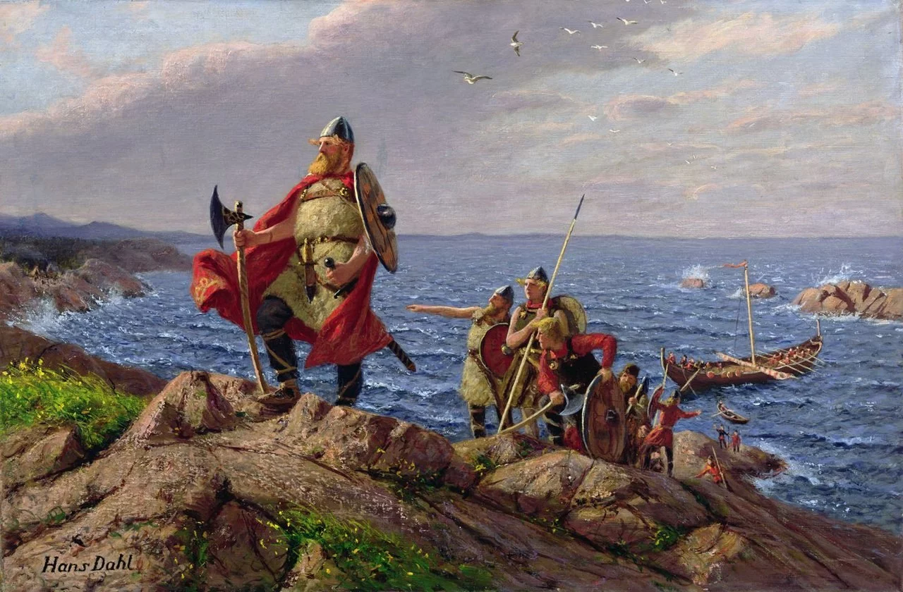 Leif Eriksson odkrywa kontynent północnoamerykański. Obraz Christiana Krogha