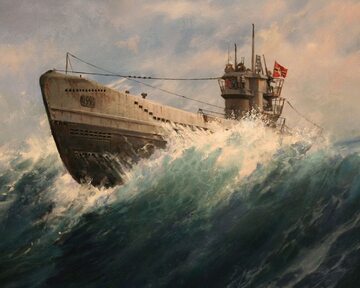 U-Boot na obrazie Augusto Ferrera-Dalmaua
