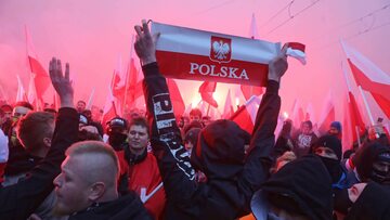 Uczestnicy Marszu Niepodległości w Warszawie.