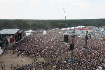 Uczestnicy Pol'and'Rock Festival (Przystanek Woodstock) w Kostrzynie nad Odrą.