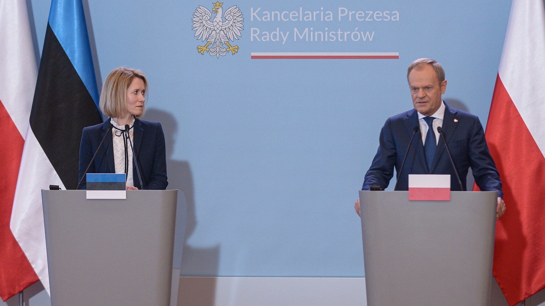 Premier Donald Tusk i premier Estonii Kaja Kallas