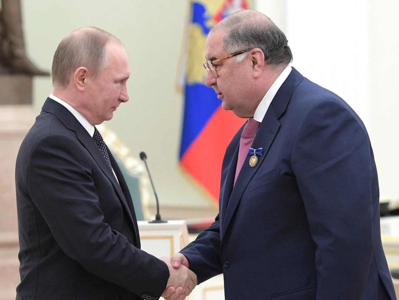 Prezydent Rosji Władimir Putin i oligarcha Aliszer Usmanow