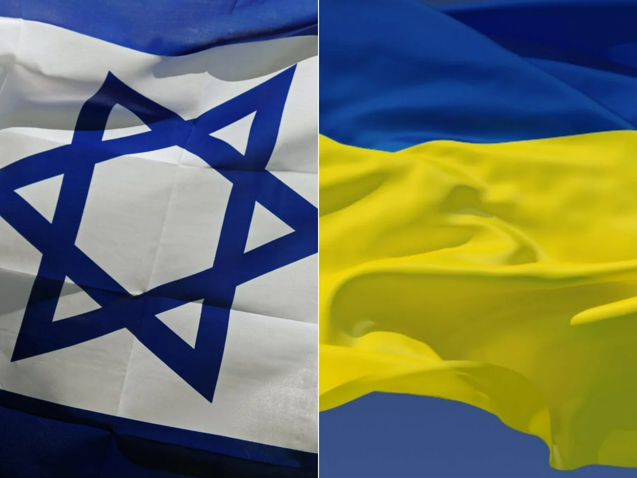 Flagi Izraela i Ukrainy