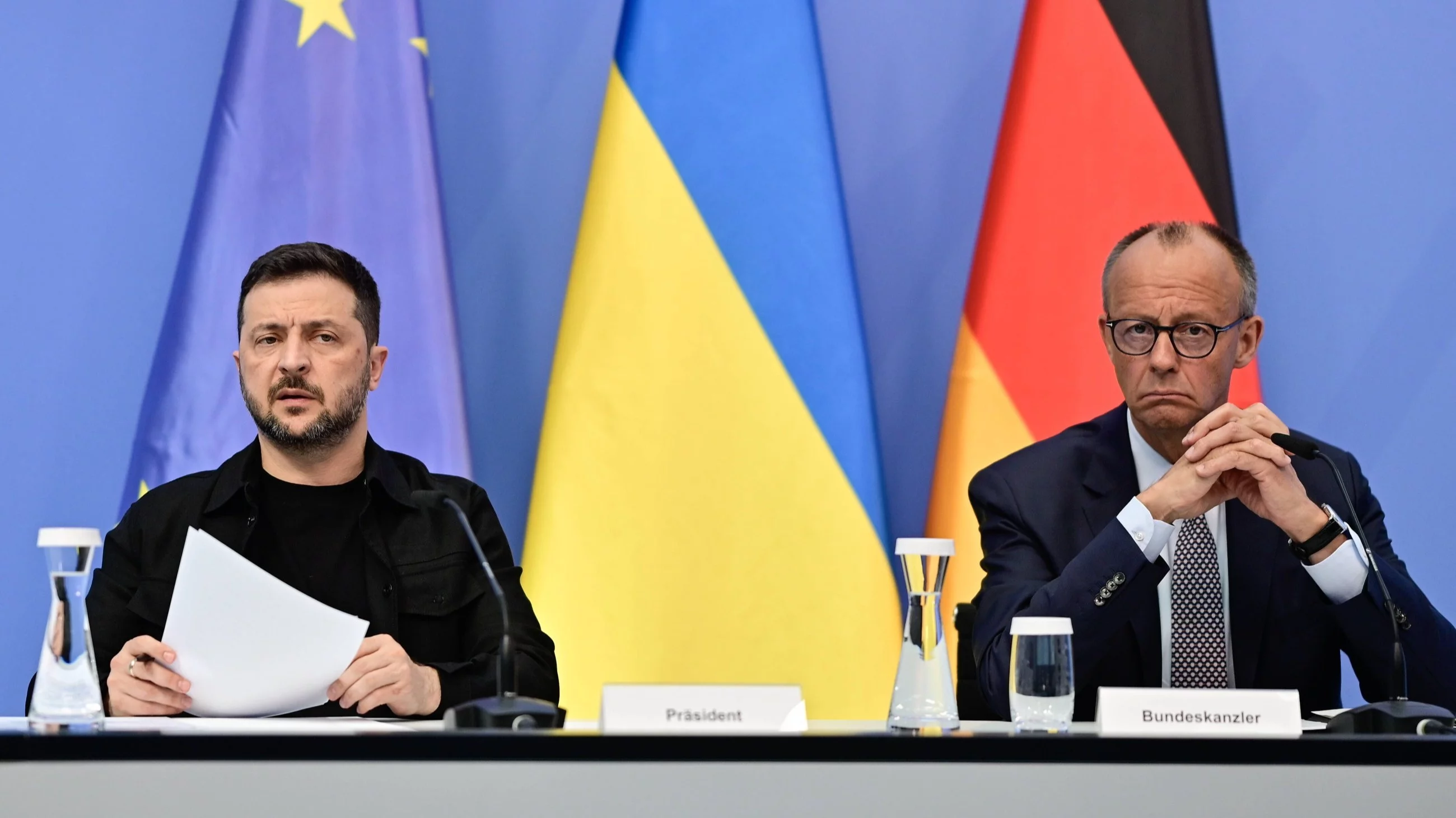 W. Zełenski i F. Merz na konferencji prasowej