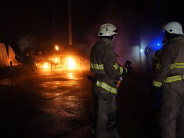 Ukraina, pożar po ataku rosyjskim