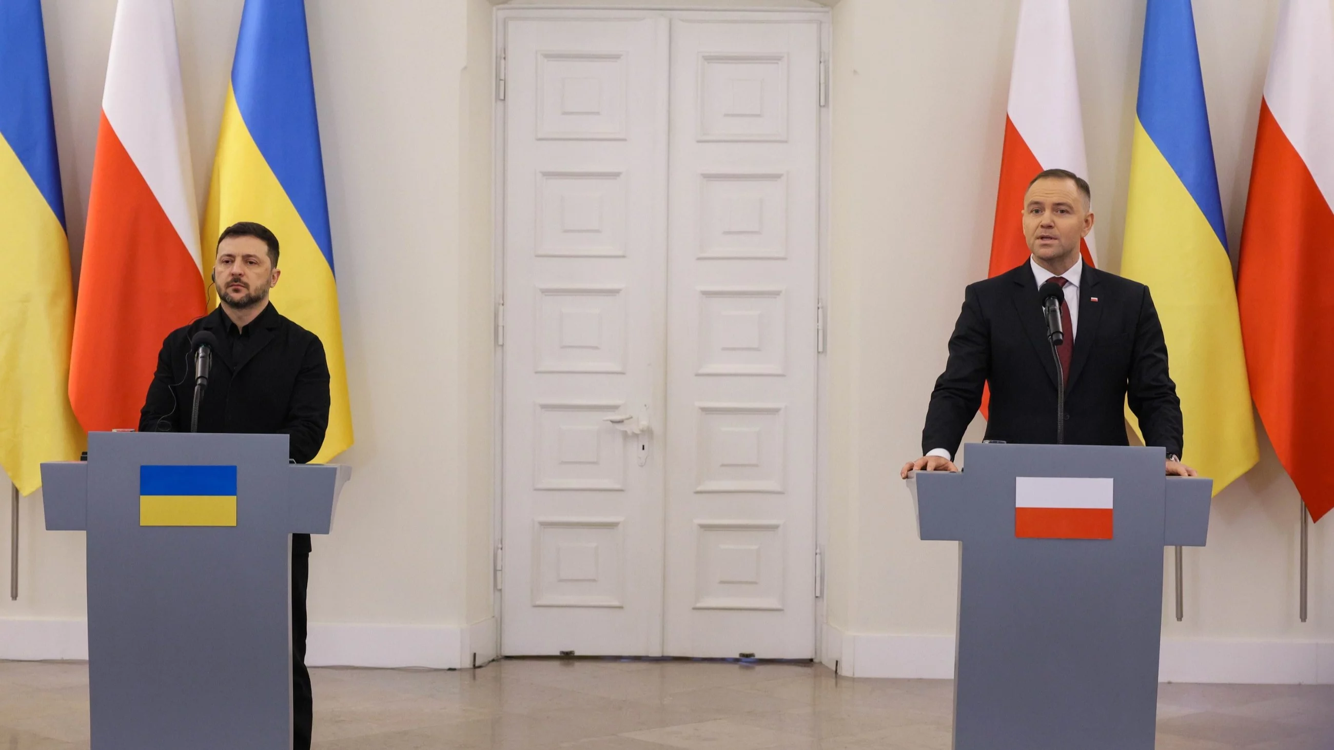 Prezydent Karol Nawrocki i  prezydent Ukrainy Wołodymyr Zełenski