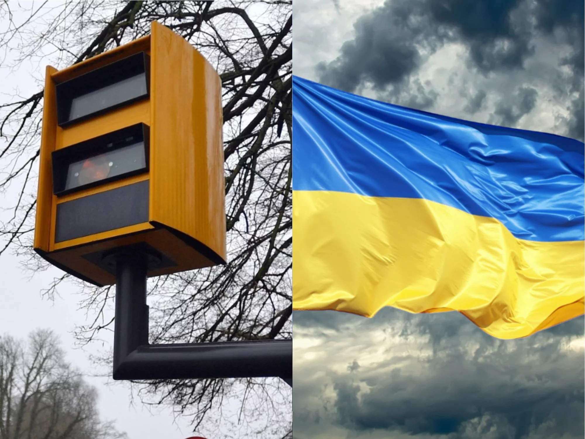 Fotoradar i ukraińska flaga