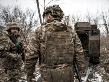 Ukraińscy żołnierze podczas wojny z Rosją