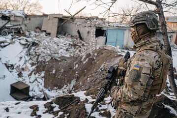 Ukraiński żołnierz w Siewiersku