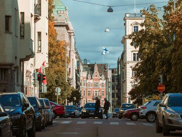 Ulica w Helsinkach, Finlandia