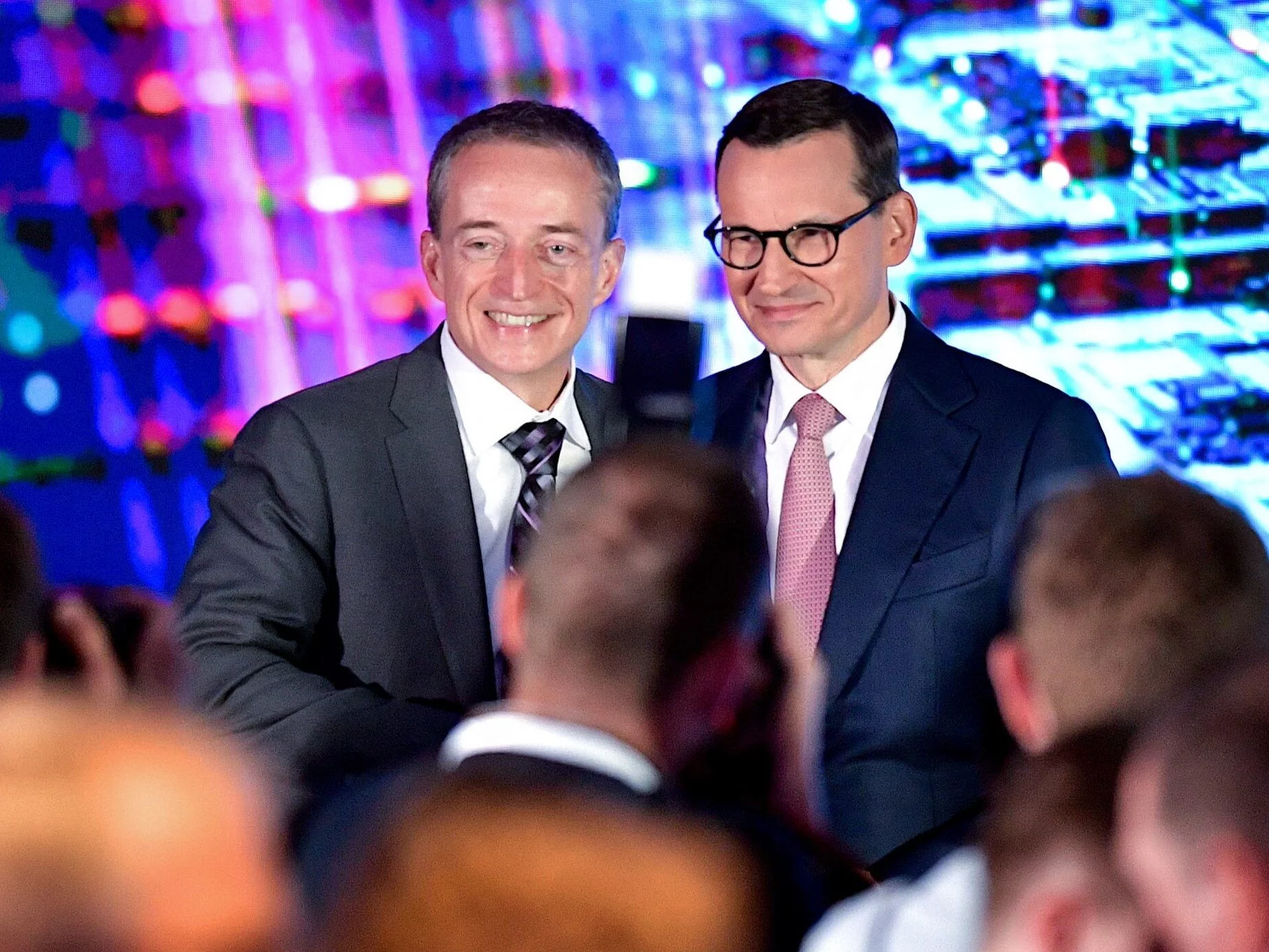 Premier Mateusz Morawiecki (P) oraz CEO Intela Pat Gelsinger. Wrocław, 16.06.2023