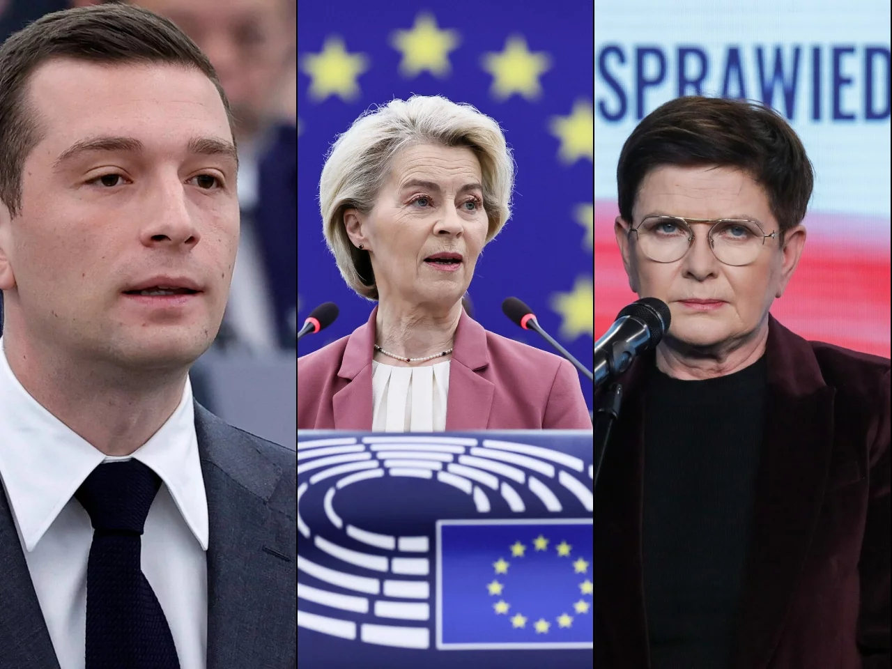 J. Bardella, U. von der Leyen, B. Szydło