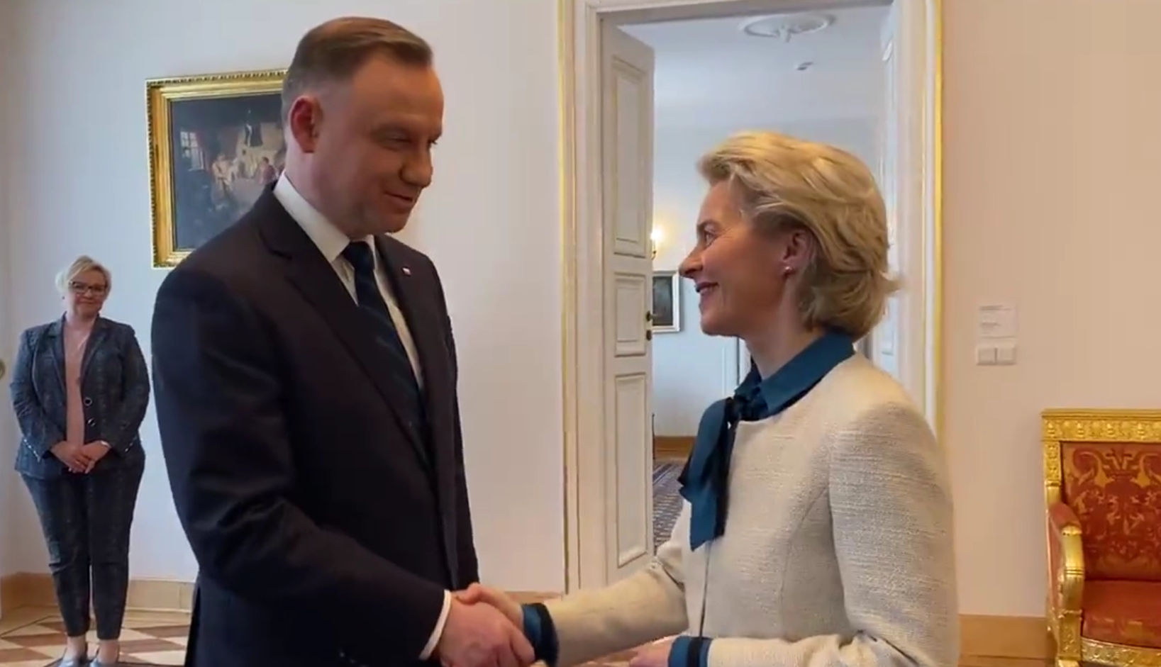 Spotkanie prezydenta Andrzeja Dudy z przewodniczącą KE Ursulą von der Leyen.