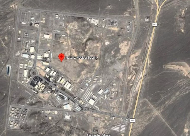 Ośrodek w Natanz. Zdj. satelitarne z Google Maps