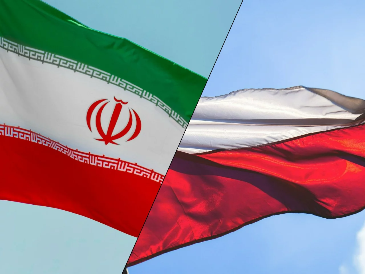 Flagi Iranu i Polski, zdjęcie ilustracyjne