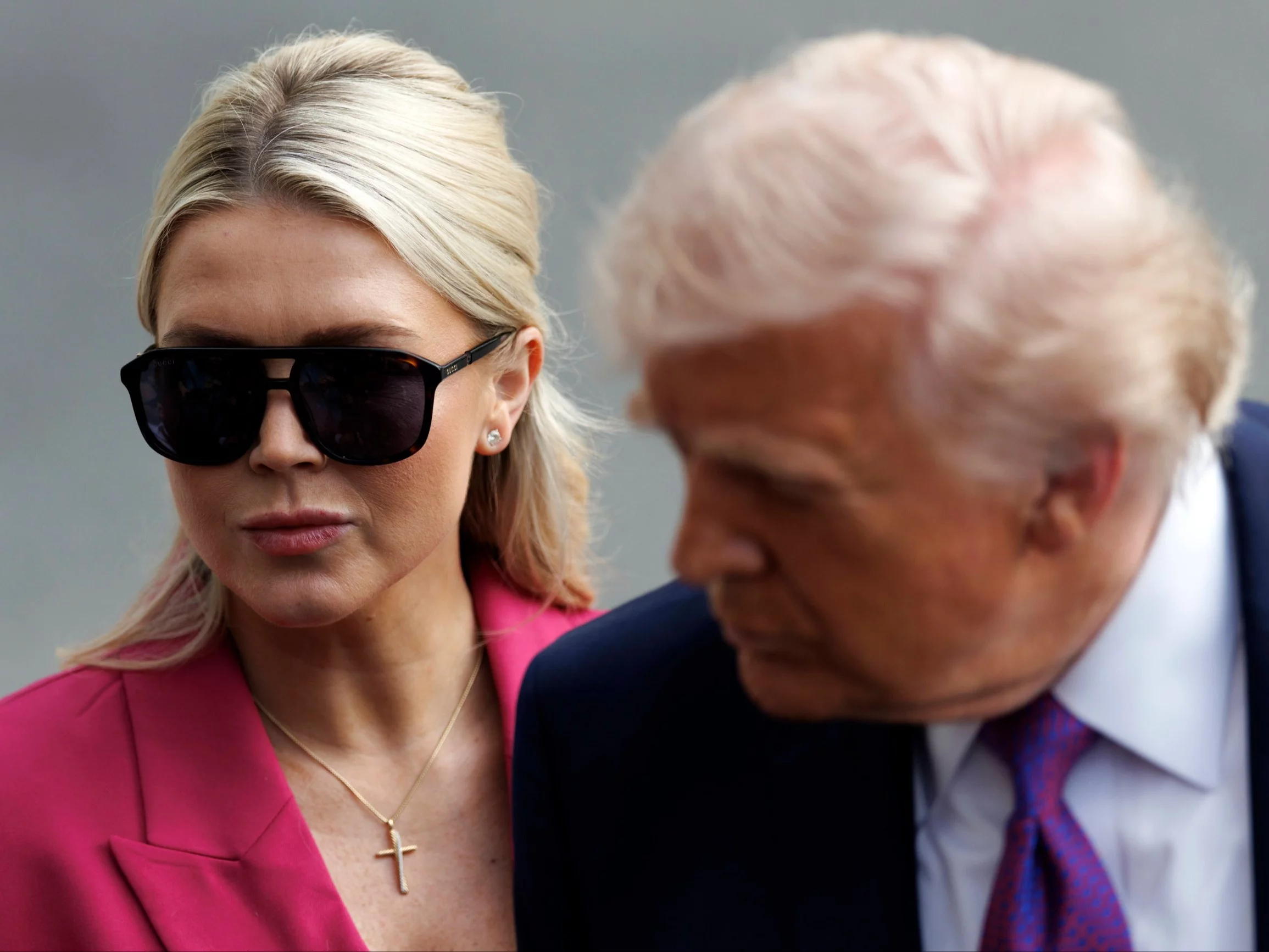 Rzecznik prasowa Białego Domu Karoline Leavitt i prezydent USA Donald Trump