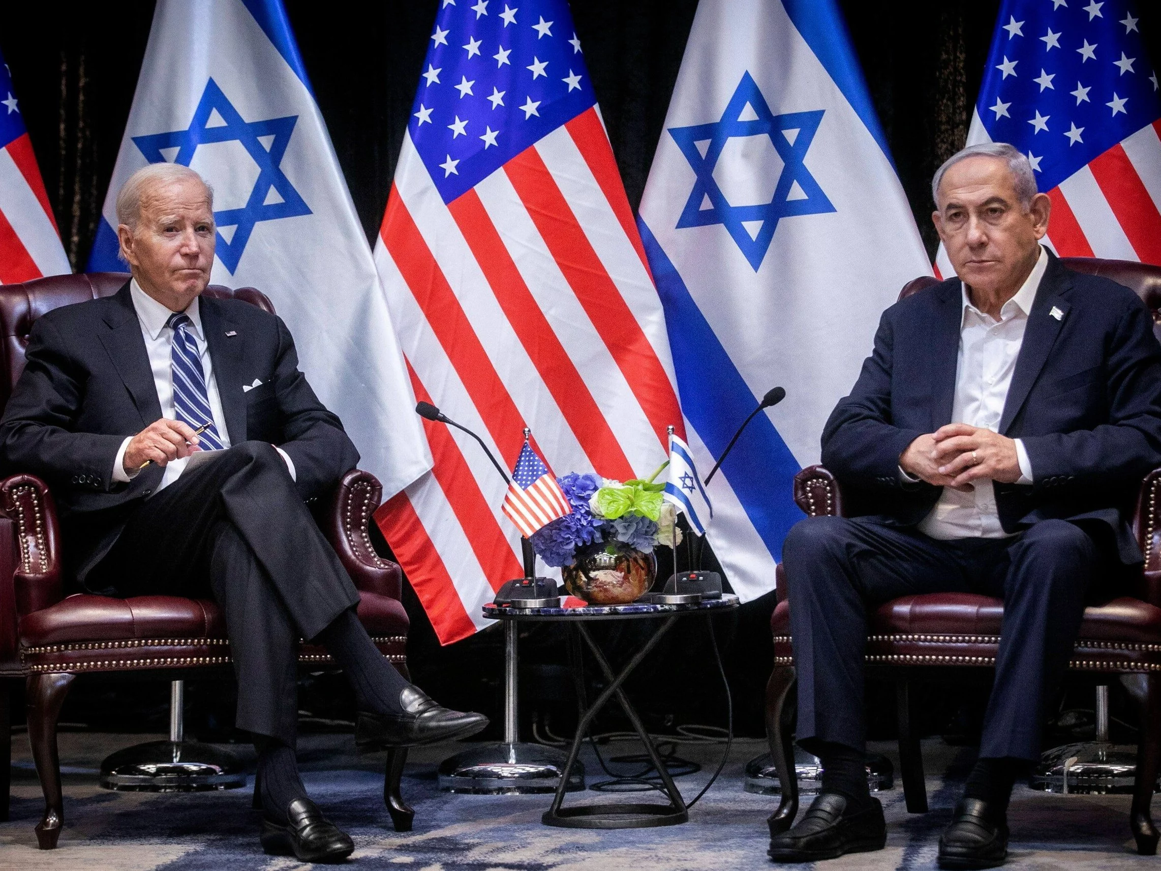 Prezydent USA Joe Biden i premier Izraela Benjamin Netanjahu