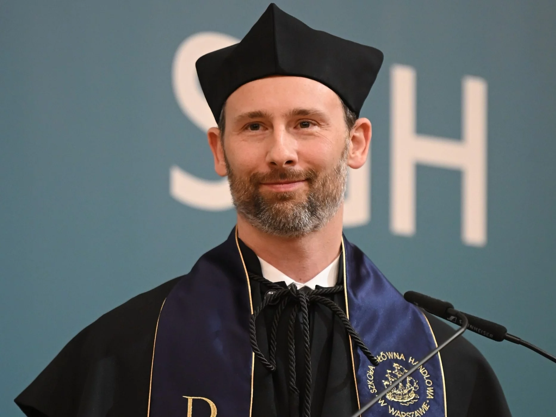 Astronauta Europejskiej Agencji Kosmicznej Sławosz Uznański-Wiśniewski odbiera tytuł doktora honoris causa SGH