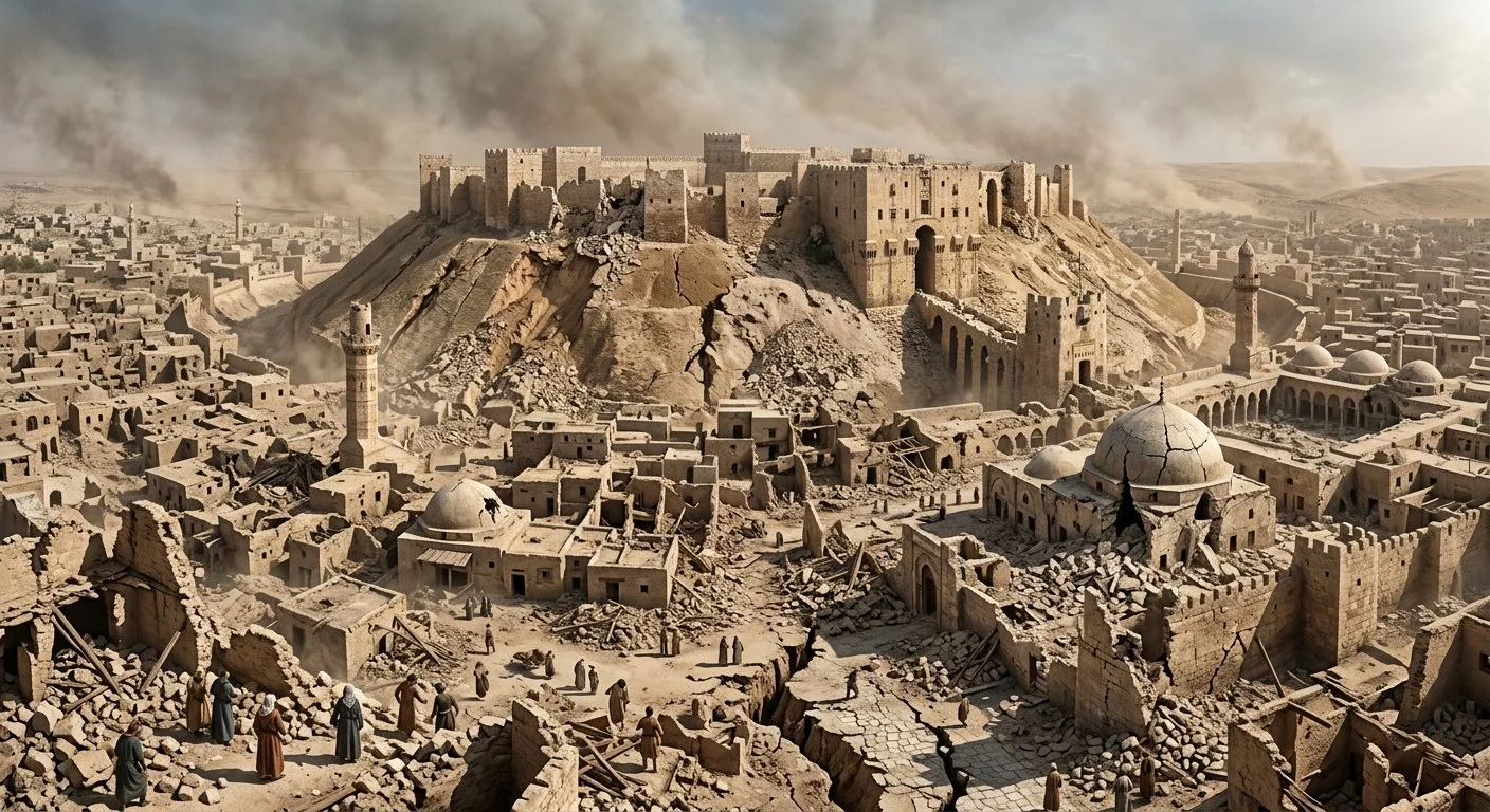 Trzęsienie ziemi w Aleppo w 1138 roku - grafika ilustracyjna / Obraz wygenerowany przez AI