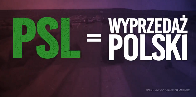 "PSL=Wyprzedaż Polski". W nowym spocie PiS uderza w Ludowców