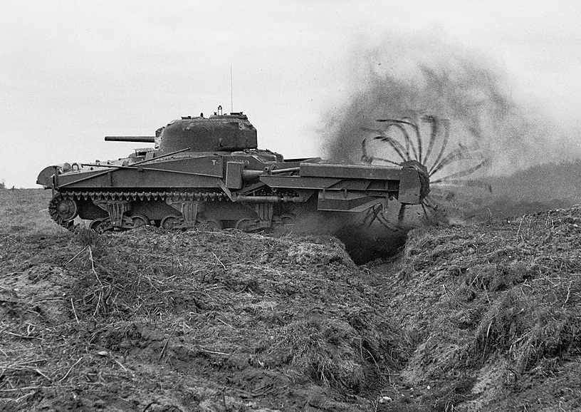 Czołg Sherman Crab Mk II w akcji