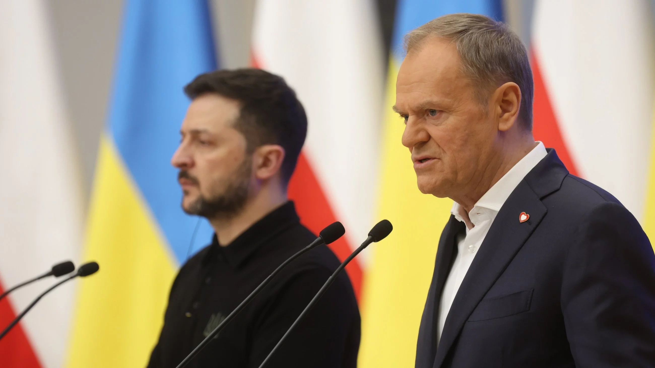 Premier Donald Tusk i prezydent Ukrainy Wołodymyr Zełenski