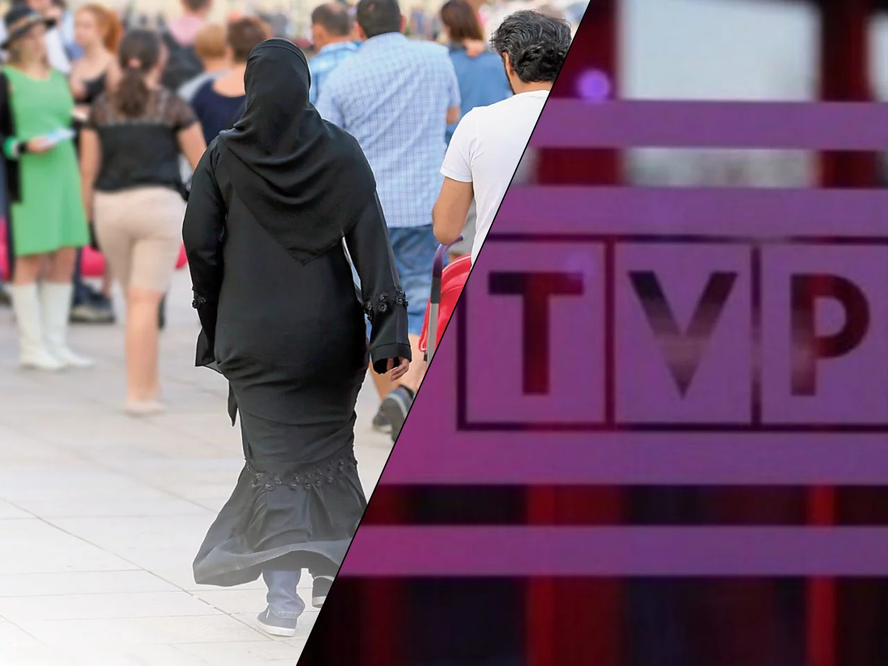 Imigracja i logo TVP