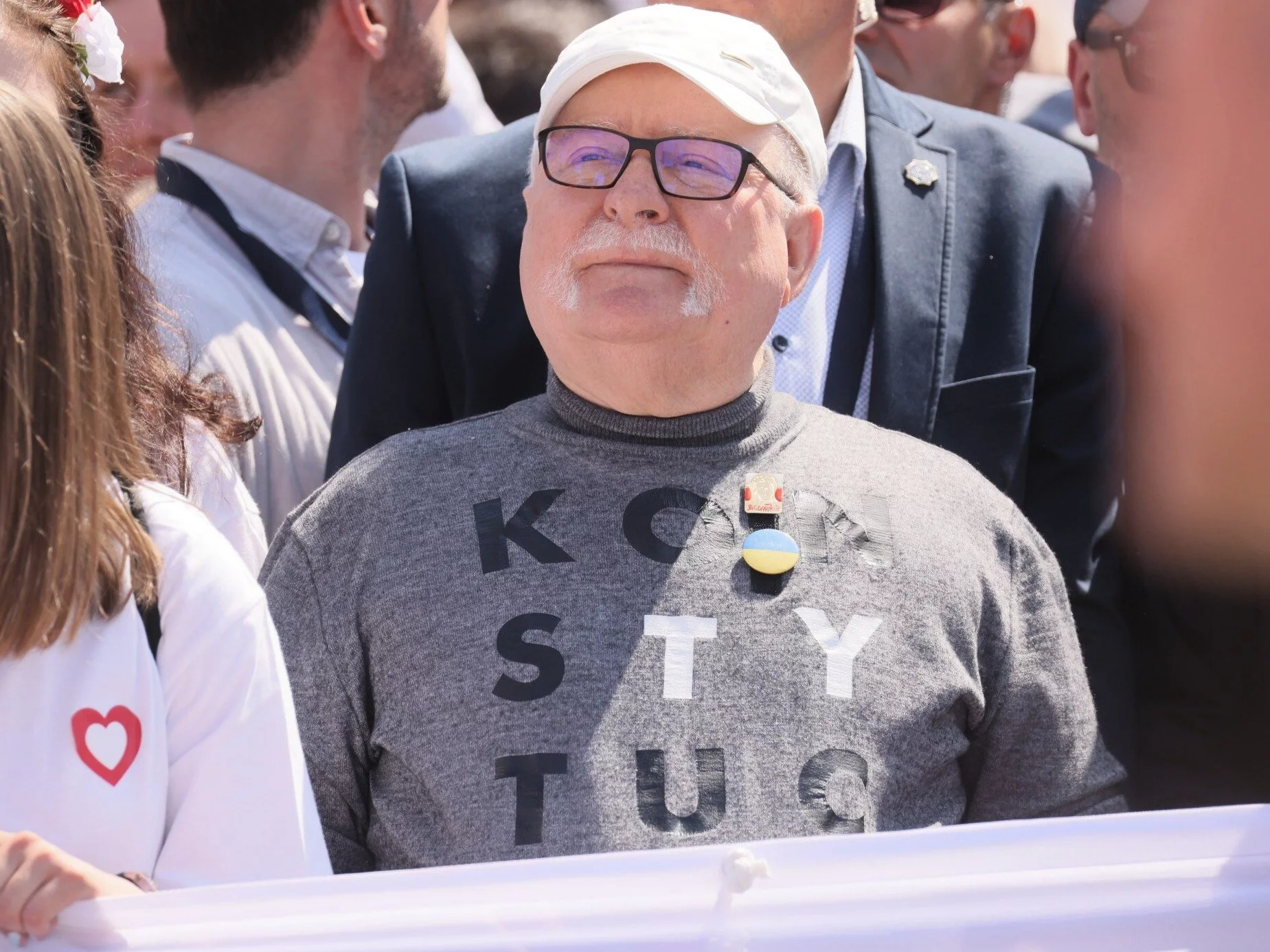 Lech Wałęsa podczas marszu 4 czerwca