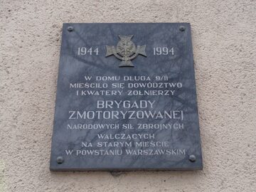 Warszawa-plaque of National Armed Forces brigade lodging