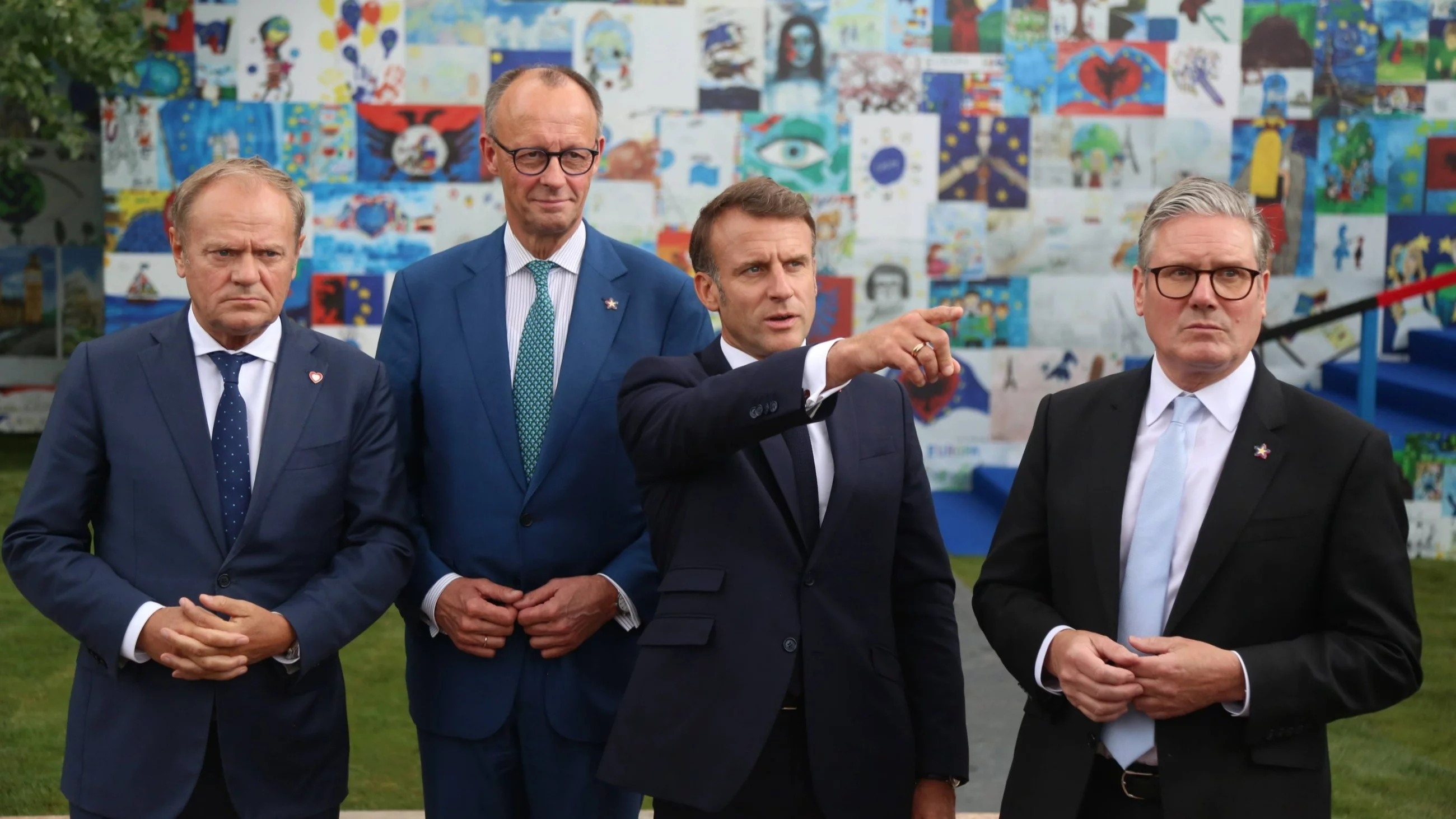 Donald Tusk, Friedrich Merz, Emmanuel Macron i Keir Starmer