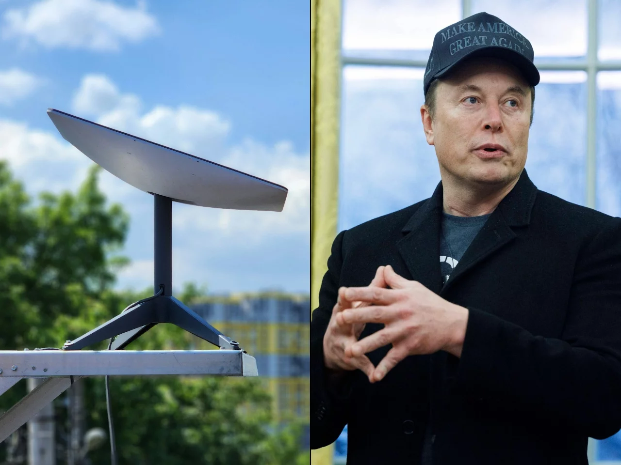 Terminal Starlink od SpaceX. Obok Elon Musk, właściciel firmy