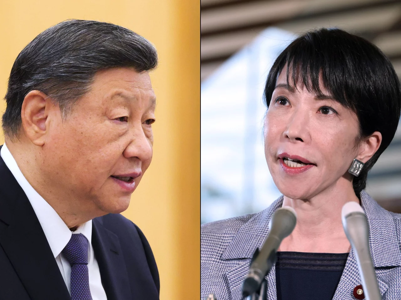 Przywódca Chin Xi Jinping, premier Japonii Sanae Takaichi