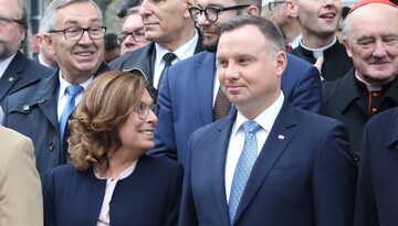 Wicemarszałek Sejmu Małgorzata Kidawa-Błońska i prezydent Andrzej Duda