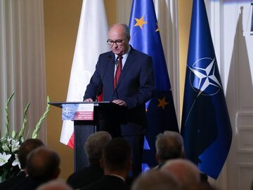 Wicemarszałek Sejmu, poseł Lewicy Włodzimierz Czarzasty na konferencji "Bezpieczeństwo wschodniej flanki NATO - rola Polski"