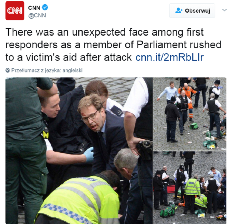 Wiceminister ratuje rannego policjanta