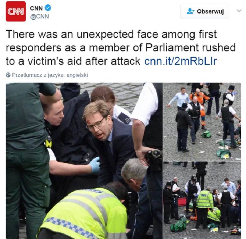 Wiceminister ratuje rannego policjanta