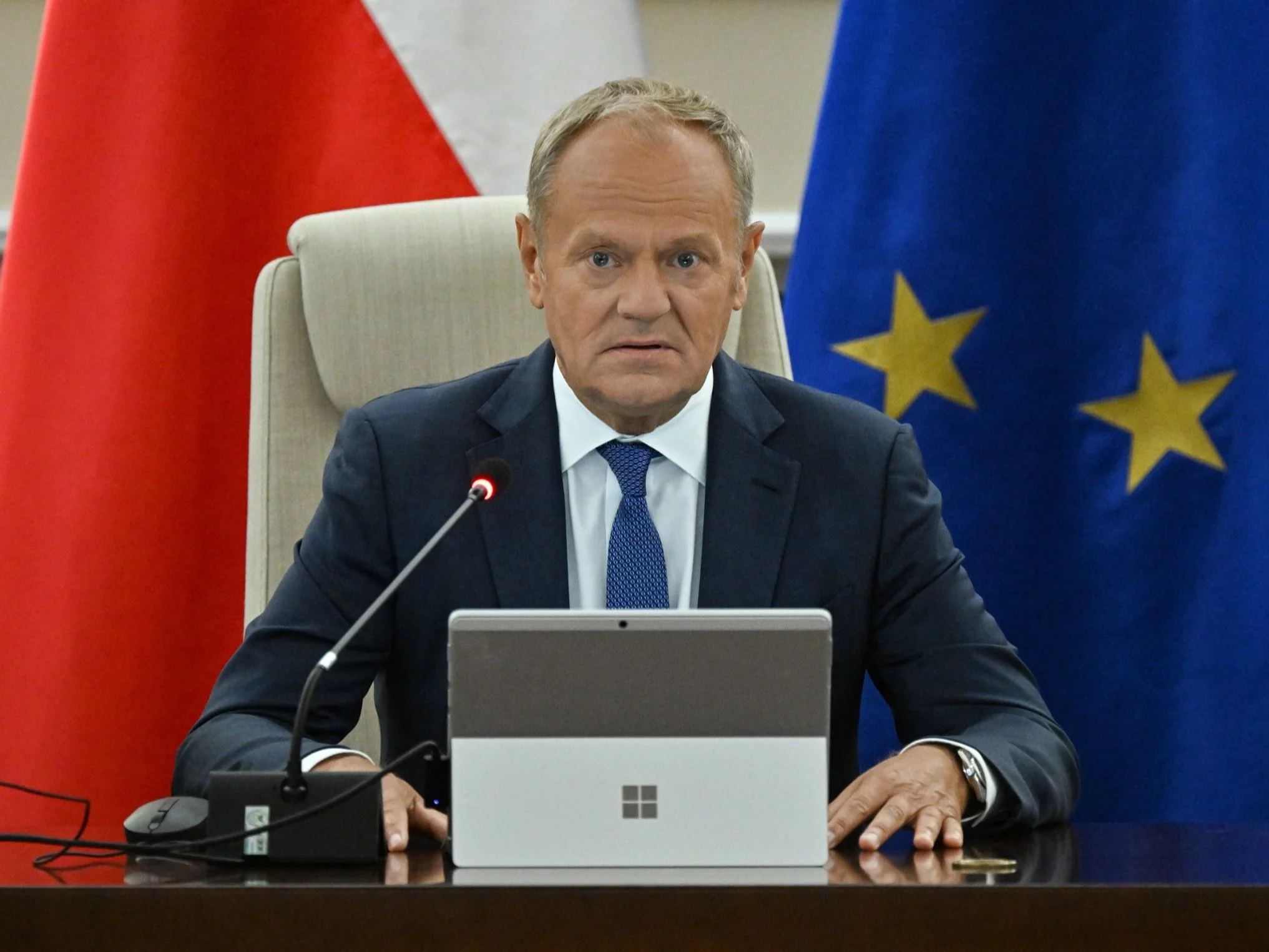 Premier Donald Tusk na posiedzeniu rządu