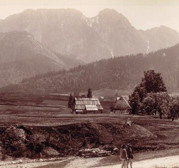 Widok na Giewont ze Skibówek, Zakopane, koniec XIX wieku