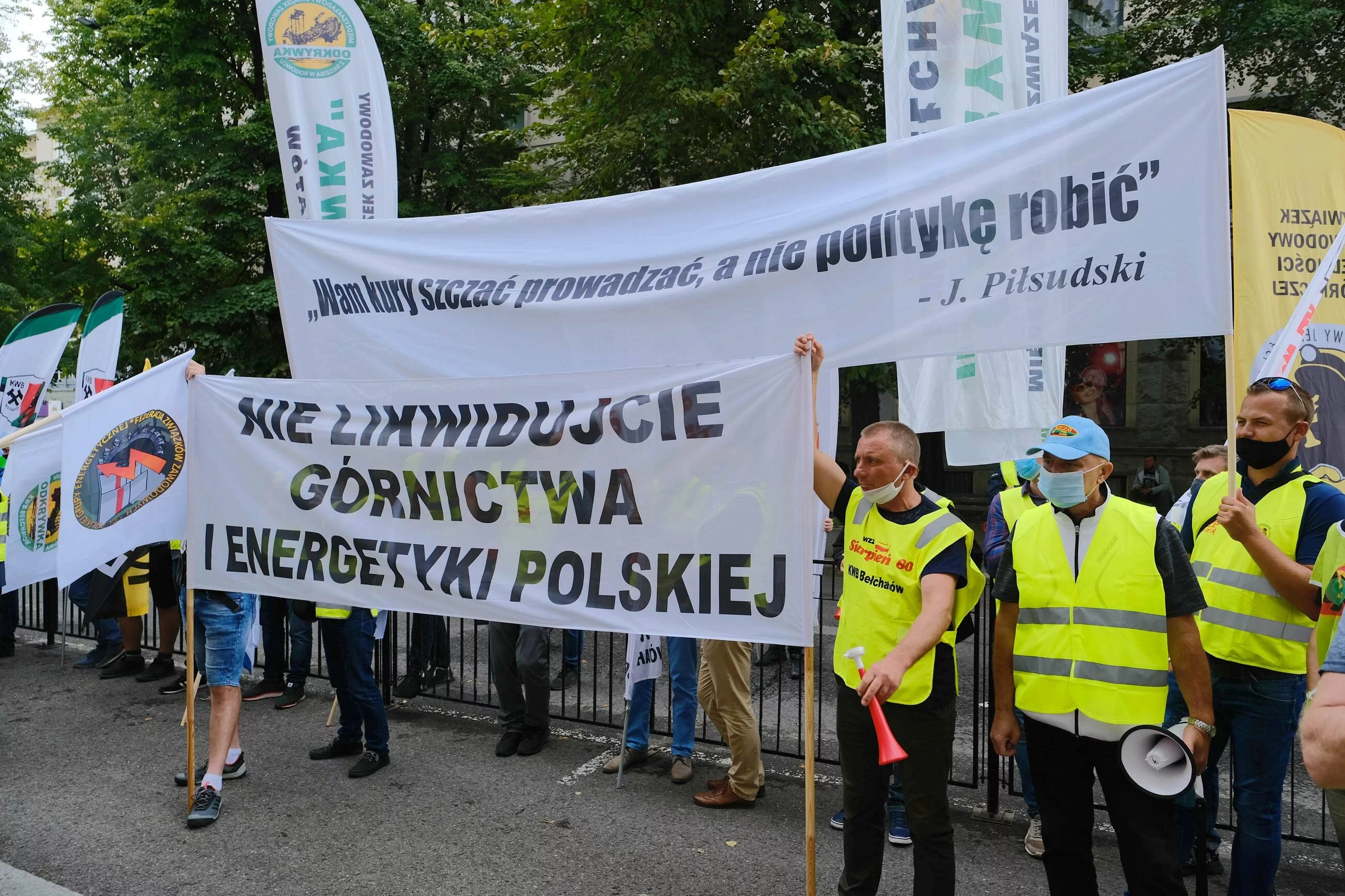 Pikieta związków zawodowych Pracowników Kopalń, Elektrowni i Spółek zależnych PGE S.A. w Warszawie