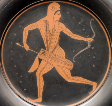 Wizerunek scytyjskiego łucznika na czerwonofigurowym kyliksie z końca VI w. p.n.e.