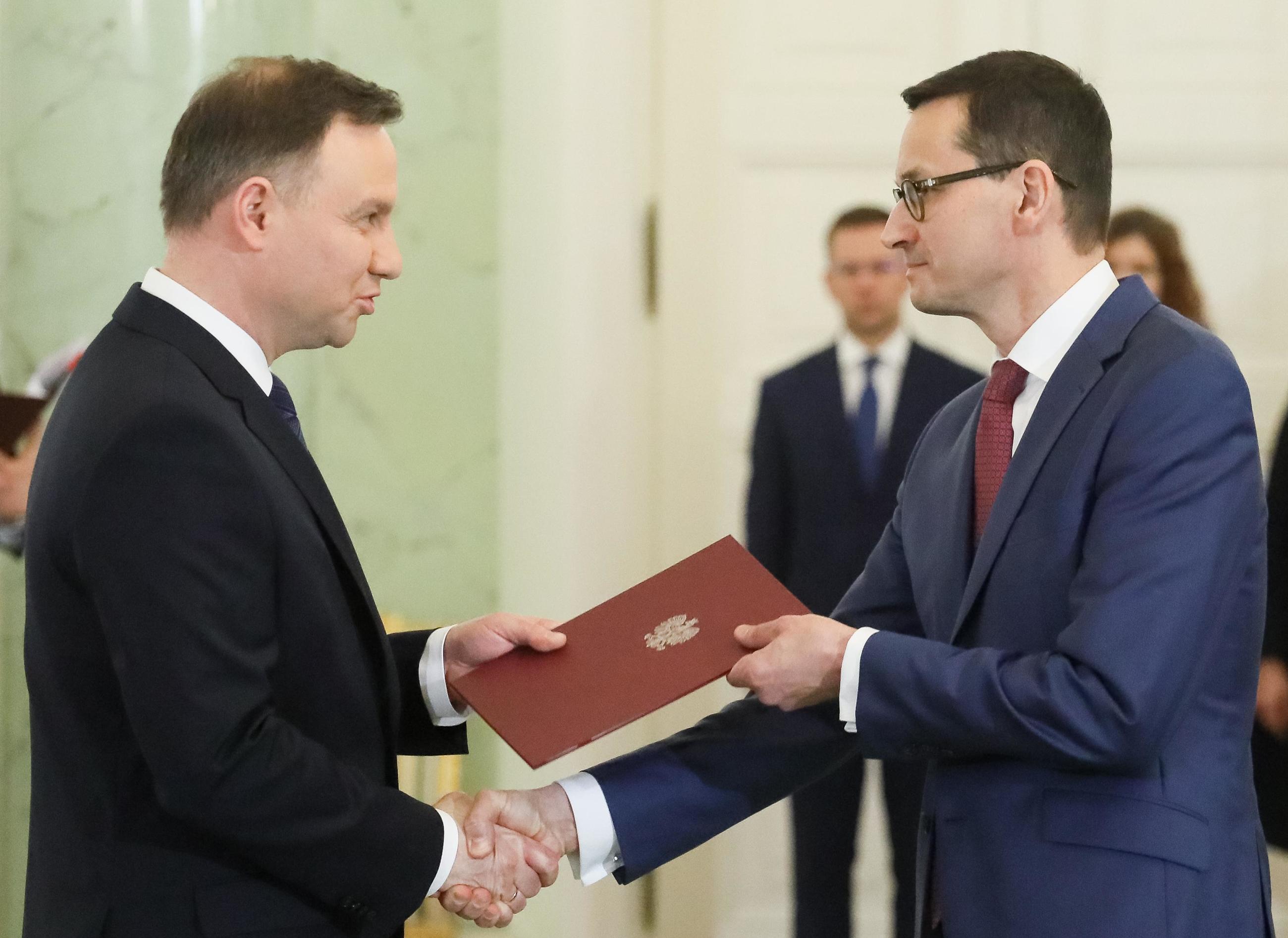 Premier Mateusz Morawiecki i prezydent Andrzej Duda