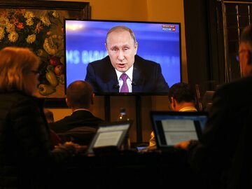 Władimir Putin w telewizji, zdjęcie ilustracyjne